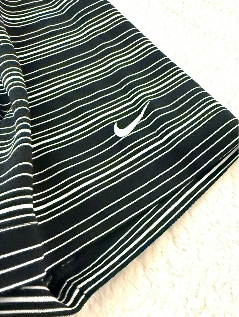 Nike Golf Dri-FIT Polo Shirt Men’s XXL Black White Striped Short Sleeve